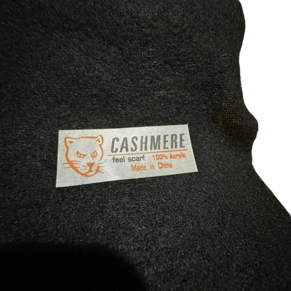 CASHMERE FEEL Unisex black Scarf NWT Thermal Wear soft warm‎ size 60”x12”